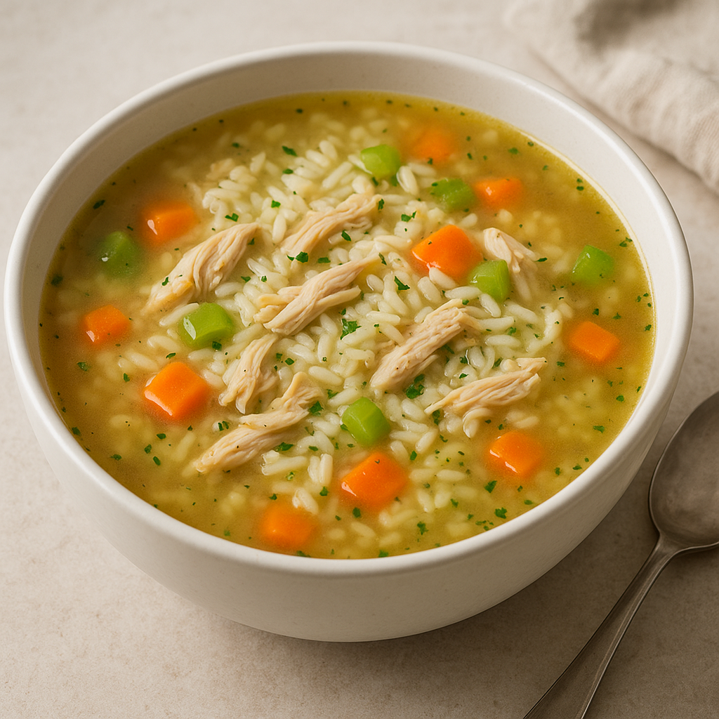 Bowl of Classic Chicken and Rice Soup