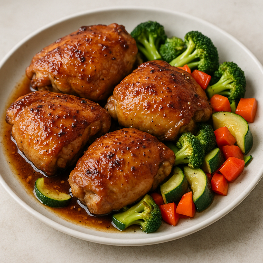 Honey Garlic Chicken Thighs with Seasonal Vegetables