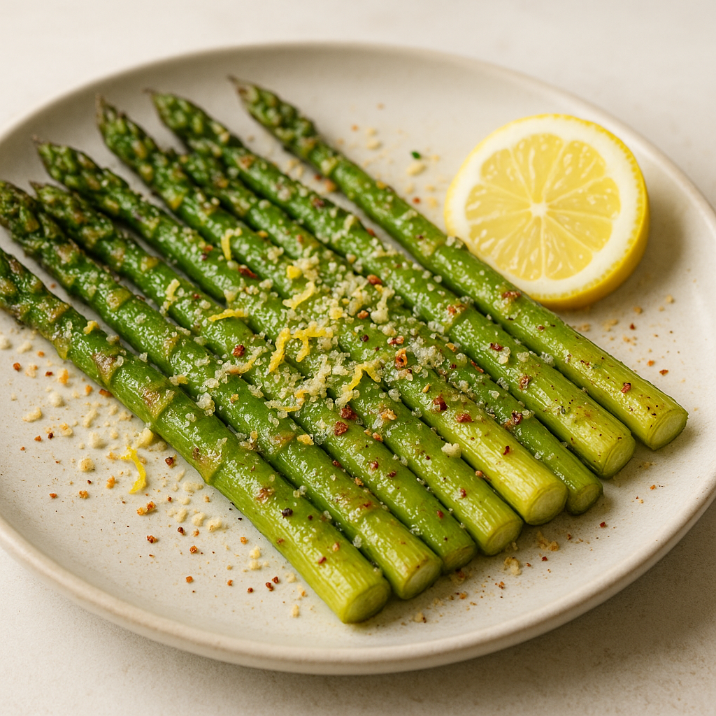 Lemon Parmesan Garlic Roasted Asparagus