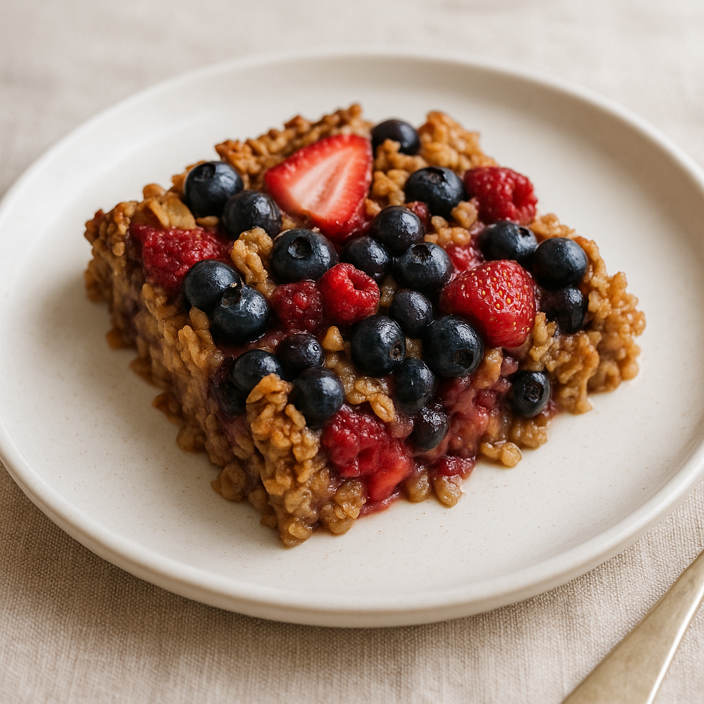 Spring Berry and Oatmeal Breakfast Bake